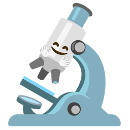 Microscope and Smiling face with open hands