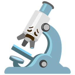 microscope and weary face