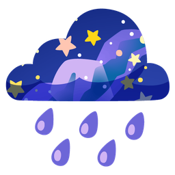 milky way and cloud with rain