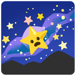 milky way and frowning face with open mouth