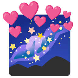 milky way and heart with arrow