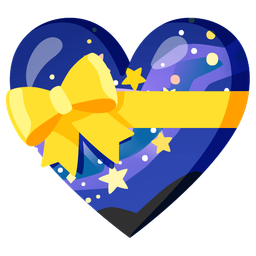 milky way and heart with ribbon