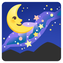 milky way and last quarter moon face