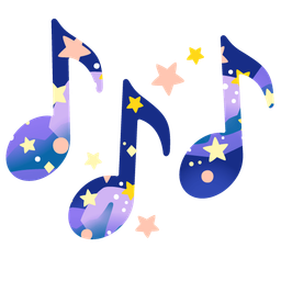 milky way and musical notes