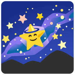 Milky way and Smiling face with halo