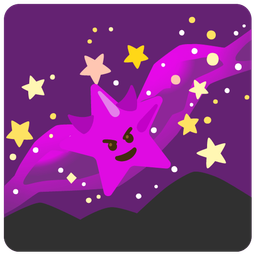 milky way and smiling face with horns