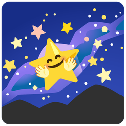 Milky way and Smiling face with open hands