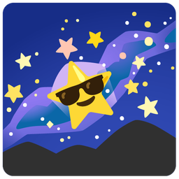 milky way and smiling face with sunglasses