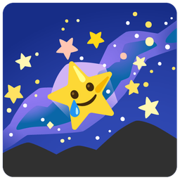 Milky way and Smiling face with tear