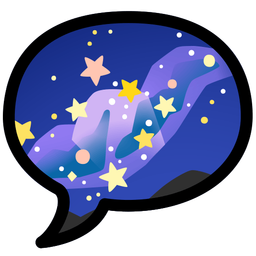 milky way and speech balloon