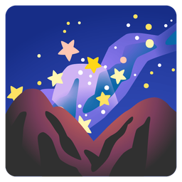 milky way and sunrise over mountains