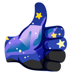 milky way and thumbs up