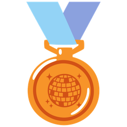 mirror ball and 3rd place medal