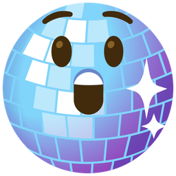 mirror ball and astonished face