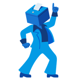 mirror ball and ballot box with ballot