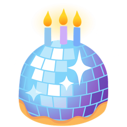 mirror ball and birthday cake