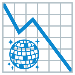 mirror ball and chart decreasing