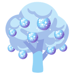 mirror ball and deciduous tree