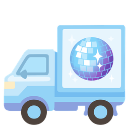 mirror ball and delivery truck