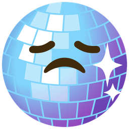 mirror ball and disappointed face