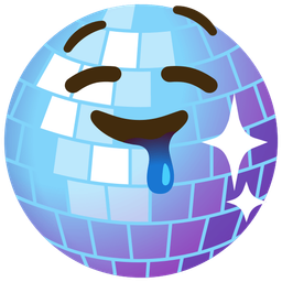 mirror ball and drooling face