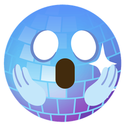 mirror ball and face screaming in fear