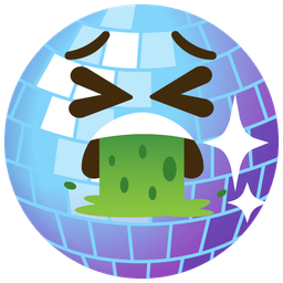 mirror ball and face vomiting