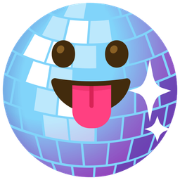 Mirror ball and Face with tongue