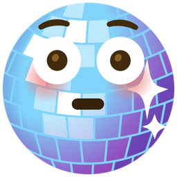 mirror ball and flushed face