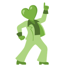 mirror ball and green heart