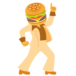 mirror ball and hamburger