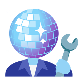 mirror ball and hammer and wrench