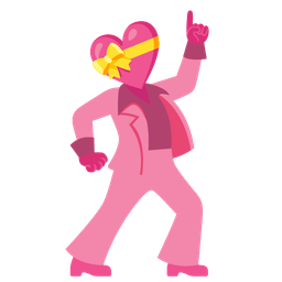 mirror ball and heart with ribbon