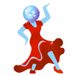 mirror ball and high-heeled shoe