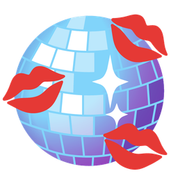 mirror ball and kiss mark