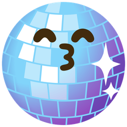 Mirror ball and Kissing face with smiling eyes