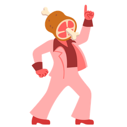 mirror ball and meat on bone