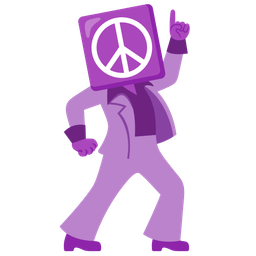 mirror ball and peace symbol