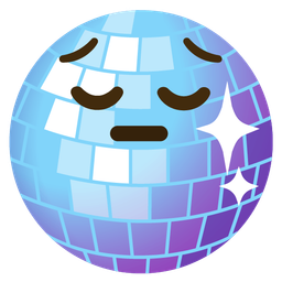 mirror ball and pensive face