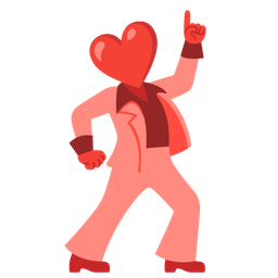 mirror ball and red heart