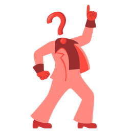 mirror ball and red question mark