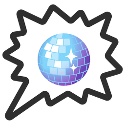 mirror ball and right anger bubble