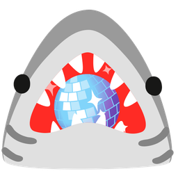 mirror ball and shark