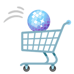 mirror ball and shopping cart