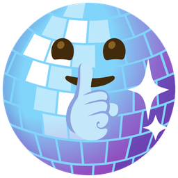 mirror ball and shushing face