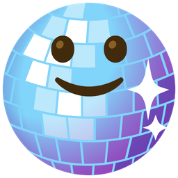 Mirror ball and Slightly smiling face