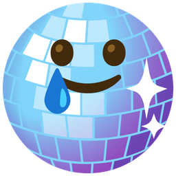 Mirror ball and Smiling face with tear