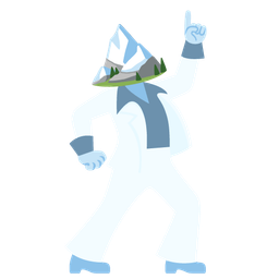 mirror ball and snow-capped mountain