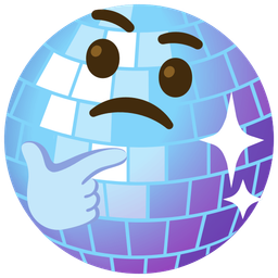 mirror ball and thinking face