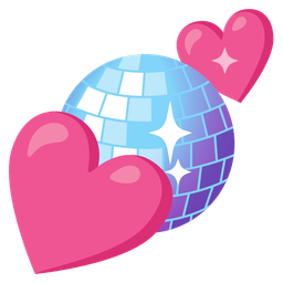 mirror ball and two hearts